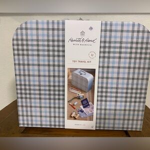 Hearth & Hand Plaid Toy Travel Kit in Blue and Gray